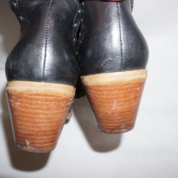 REBECCA MINKOFF Lana Black Studded Bootie split shaft Shootie sz. 8 Cuban heel - Picture 16 of 16